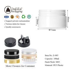 100ML straight sided round Jar
