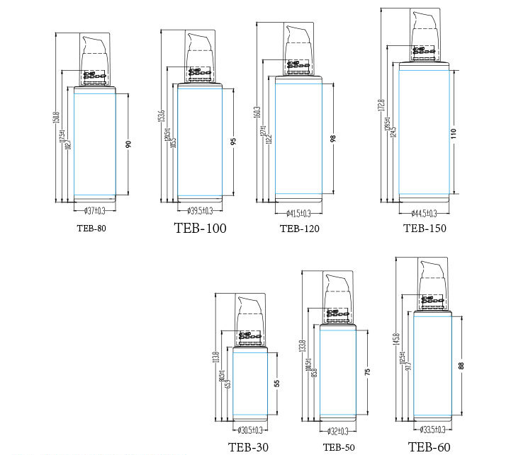 50ml essence bottle 100ml lotion bottle PET plastic 150ml press cosmetic packaging material 120ml bottle