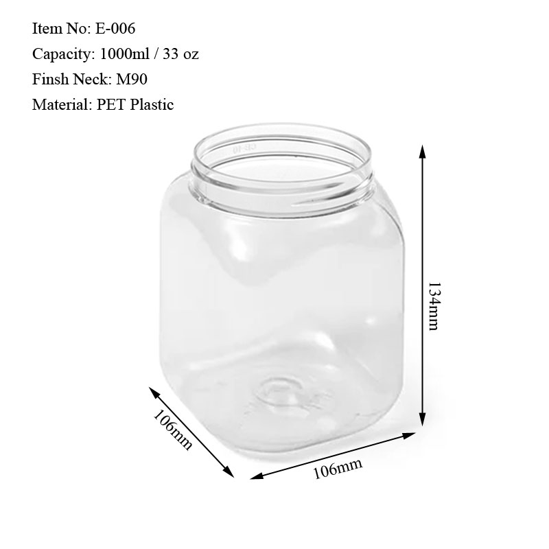 1000ML square Jar