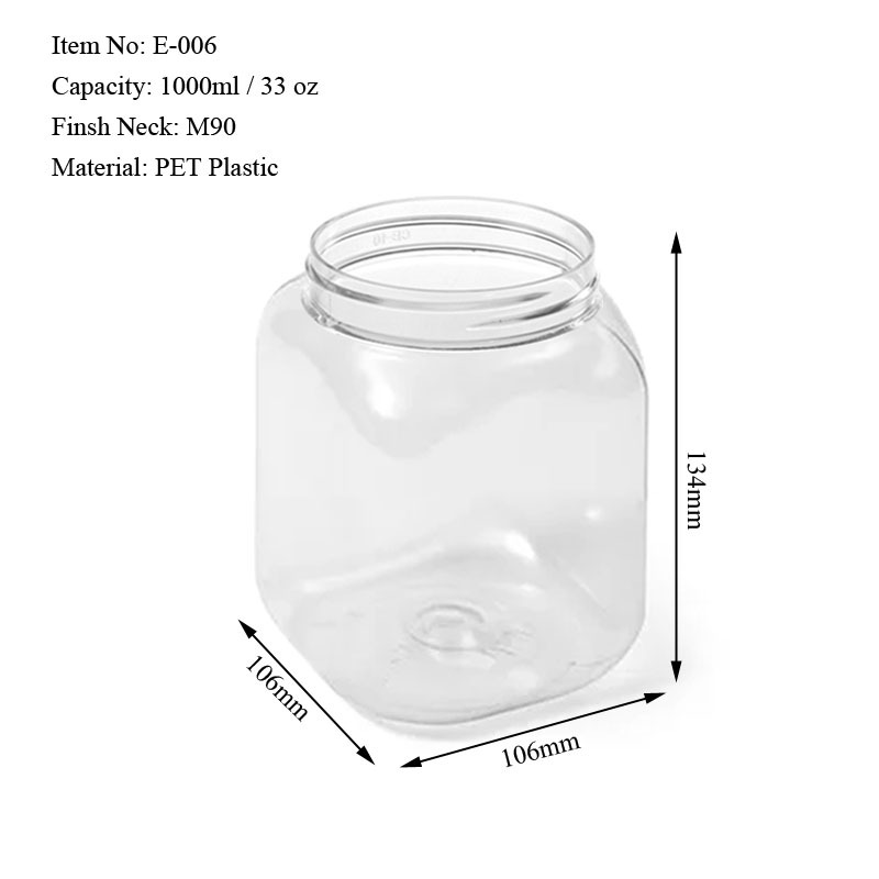 1000ML square Jar