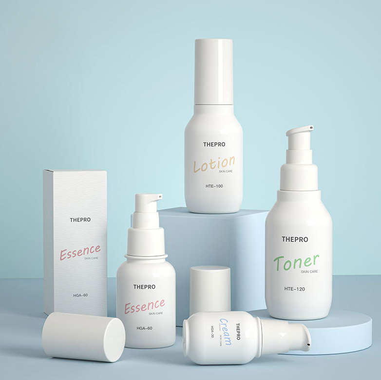 White PET plastic 150ml push lotion bottle water lotion essence packaging high-end cosmetic bottle