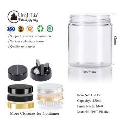 250ML straight sided round Jar