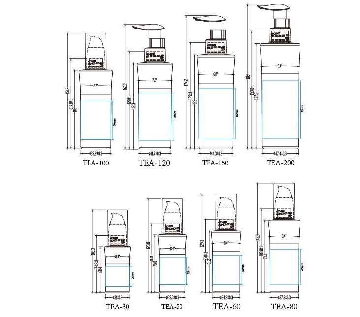 50ml essence bottle 100ml lotion bottle PET plastic 150ml press cosmetic packaging material 120ml bottle