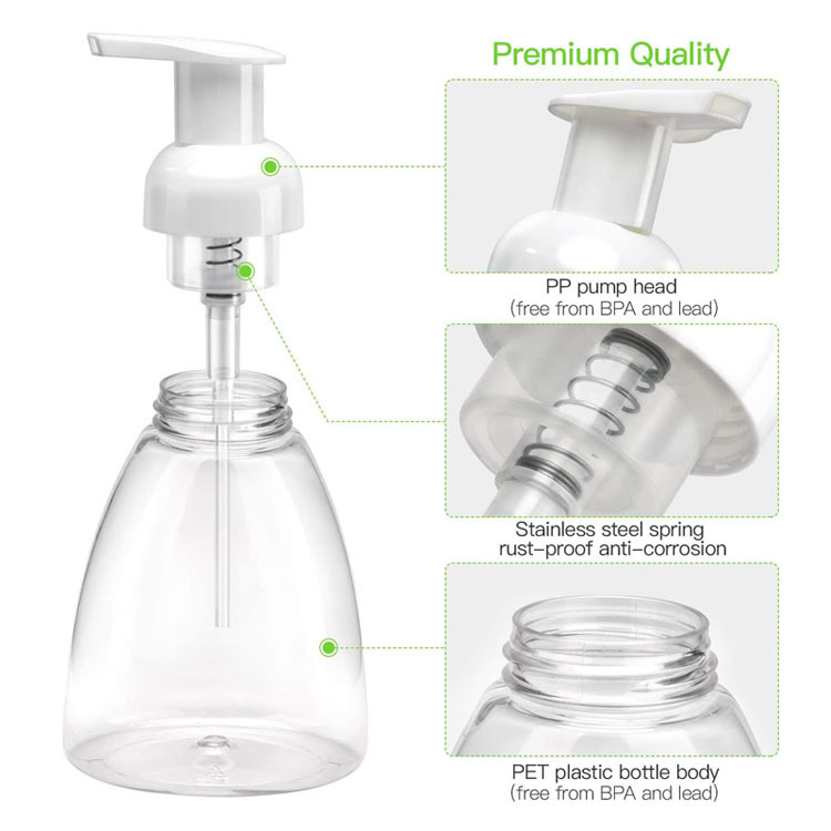 270ML foam soap oval flat bottle