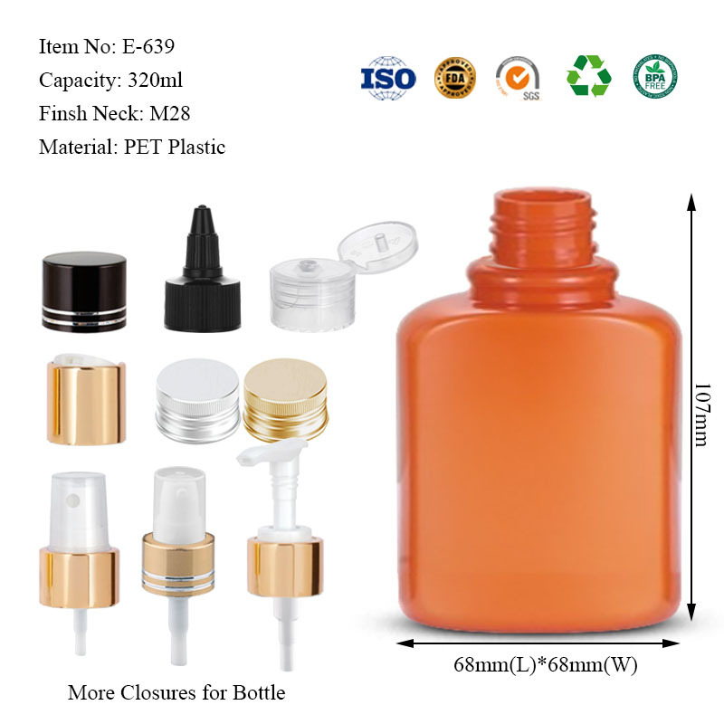 300ML ring-top square bottle