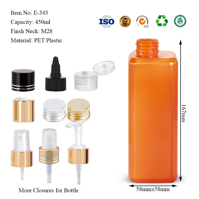 450ML non middle mouth square bottle