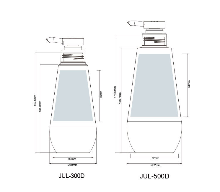 300ml,500ml PE Shampoo and Shower Gel Bottle