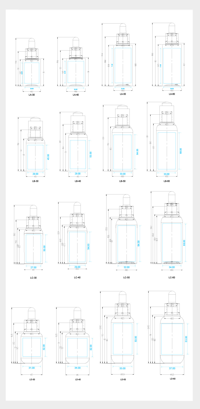 30ml,40ml,50ml,60ml PET dropper bottle