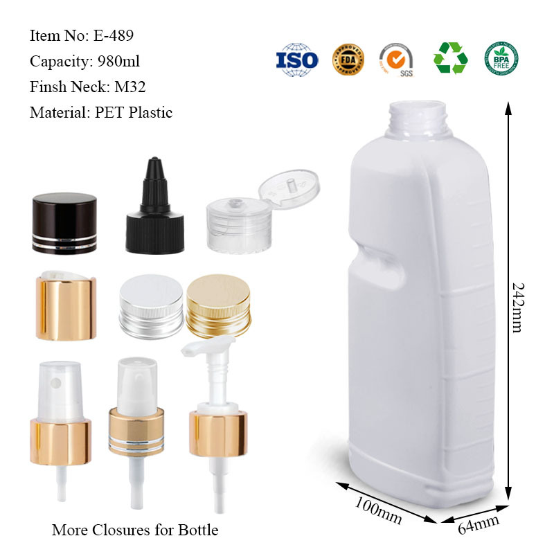 980ML unique flat bottle