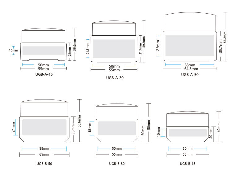 15g,30g,50g AS thick wall cream jar