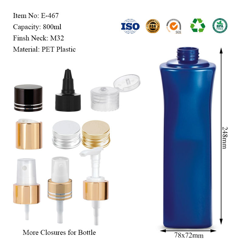 800ML square-top flat bottle