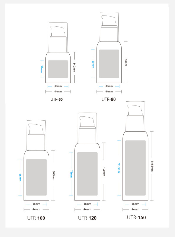 50ml,60ml,80ml,100ml,120ml,150ml,180ml PET spray lotion bottle