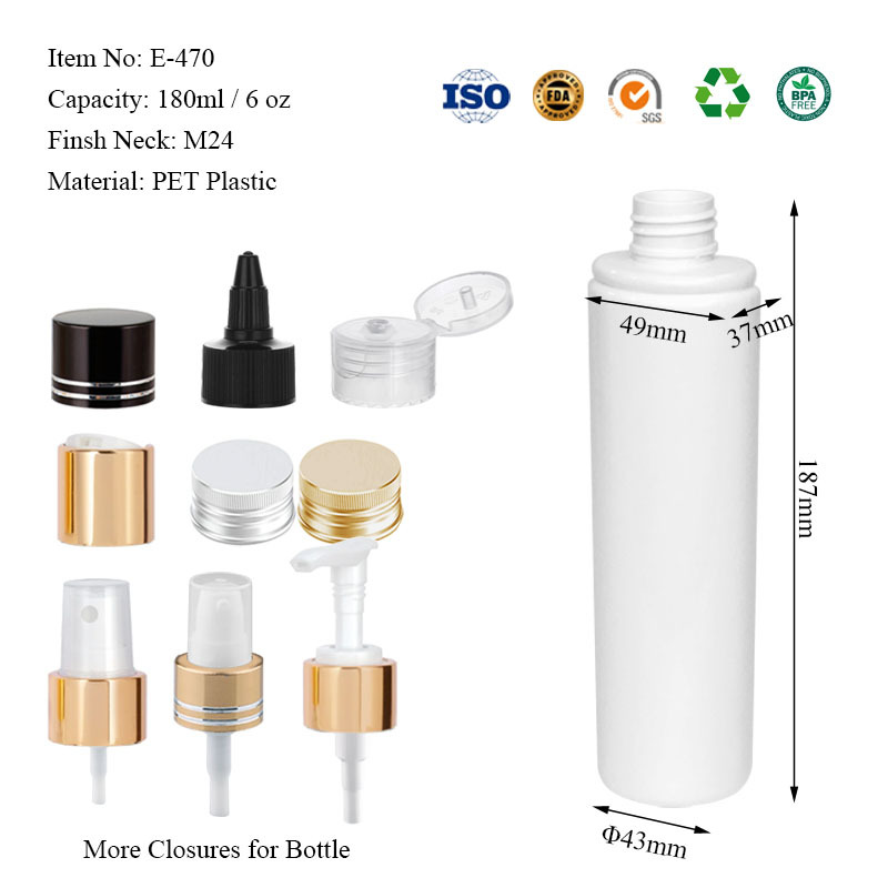 180ML oval-top round-bottom bottle with cover