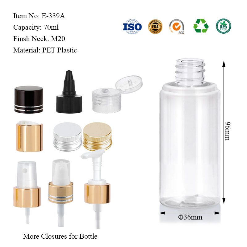70ML cylinder bottle with cover