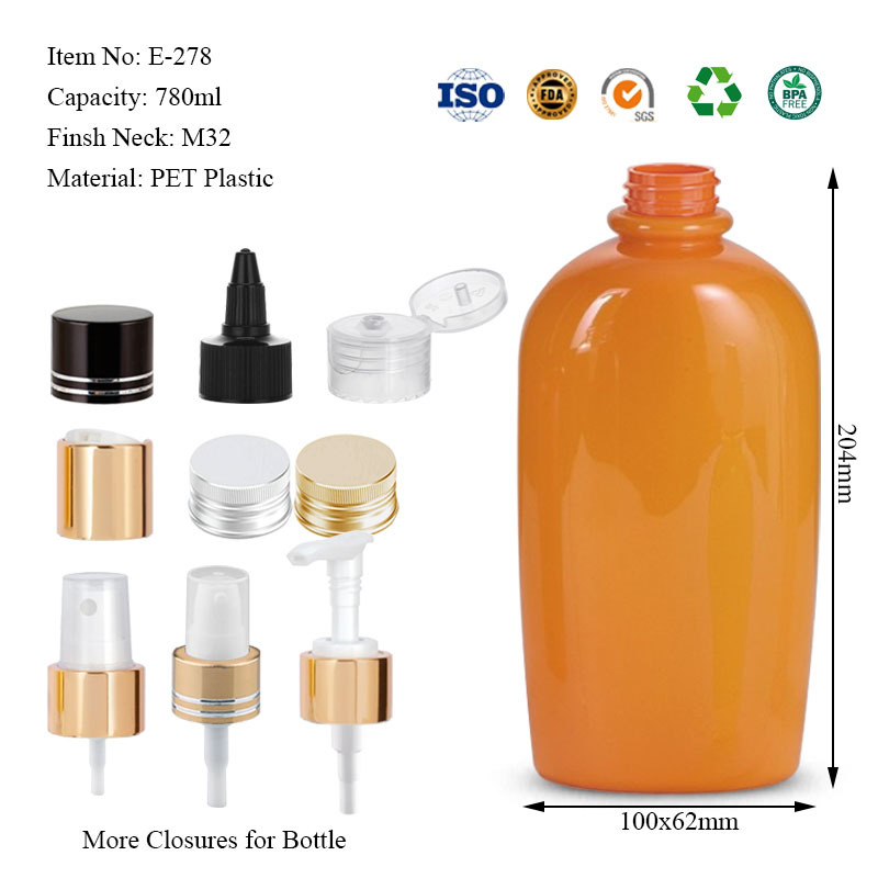 780ML ring-top flat bottle