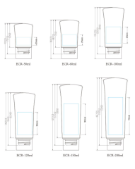50ml,60ml,100ml,120ml,150ml,200ml PE squeeze tube bottle