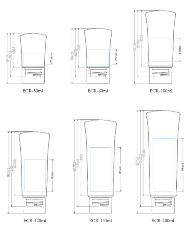 50ml,60ml,100ml,120ml,150ml,200ml PE squeeze tube bottle