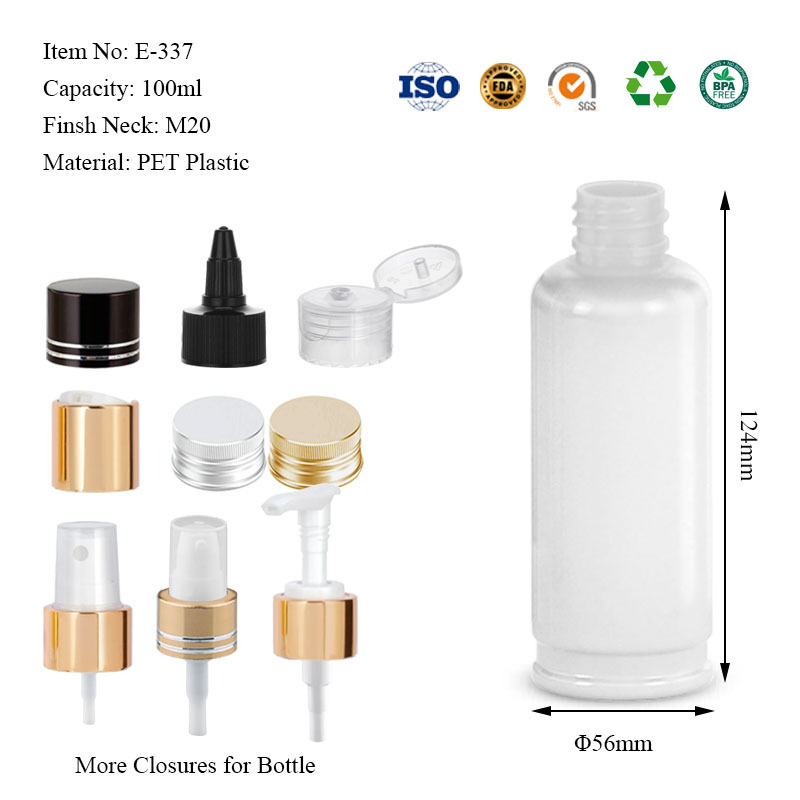 100ML Witte round bottle