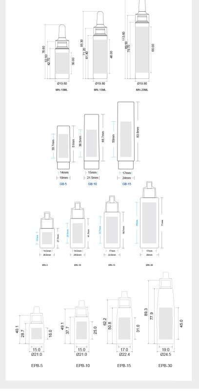 5ml, 10ml, 15ml, 20ml ,30ml PE Soft Tube