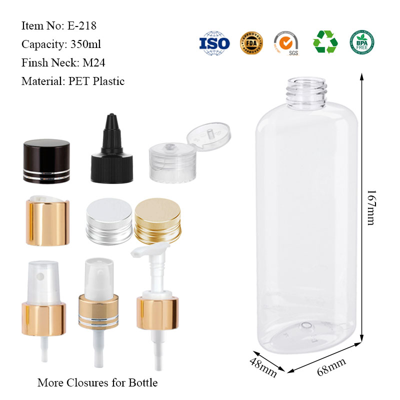 350ML oval flat bottle