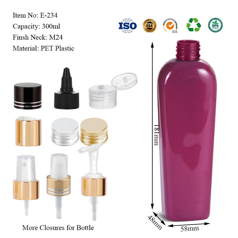 300ML unique cone flat bottle