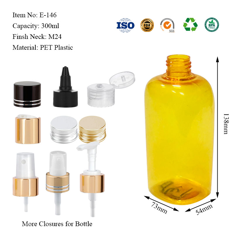 300ML level-shoulder flat bottle