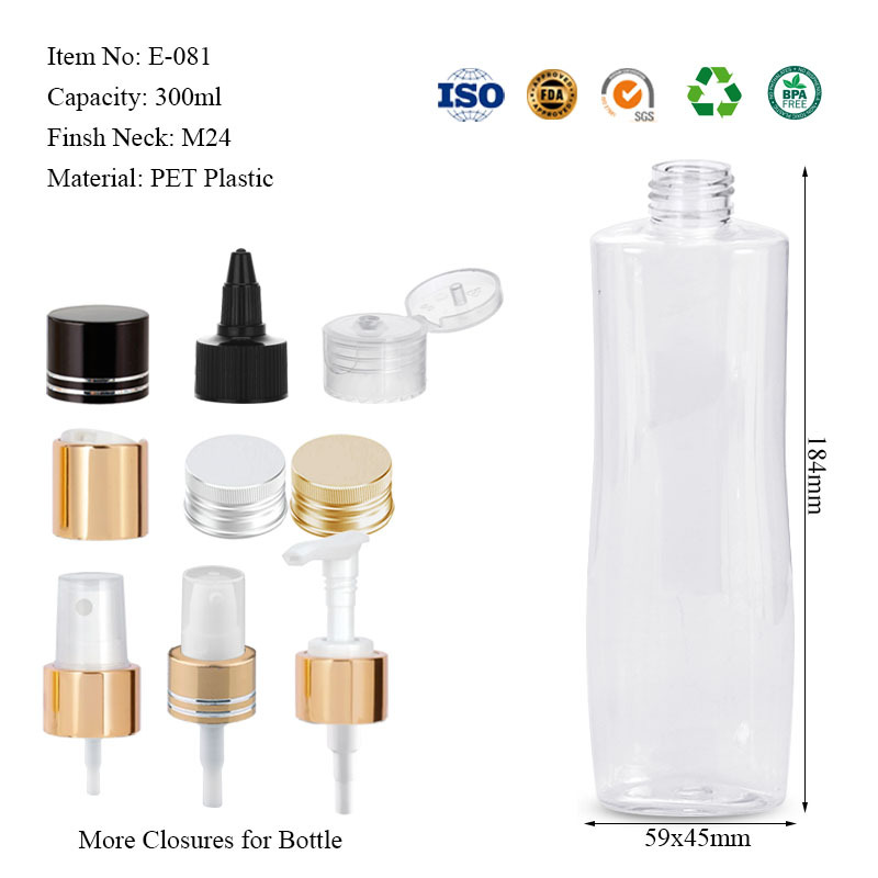 300ML oval flat bottle