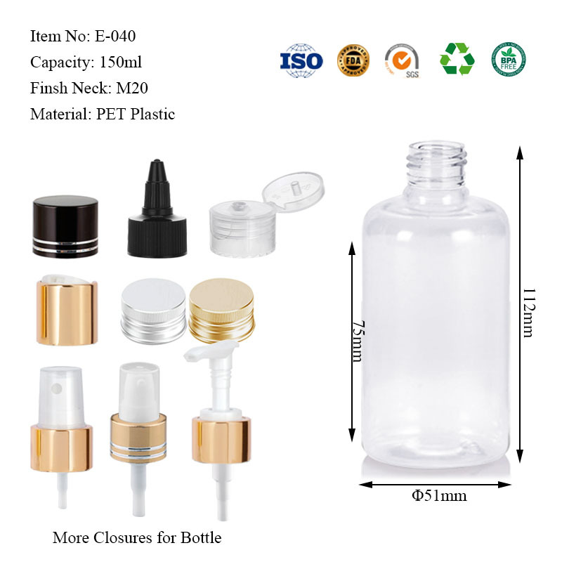 150ML ring-top round bottle