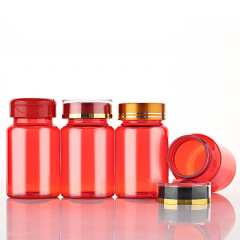 100ml red medicine bottle plastic bottle PET capsule bottle flip top high-end health care product pills bottle