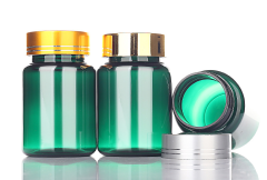 80ml green PET capsule bottle flip top high-end health care plastic medicine bottle pill tablet packaging