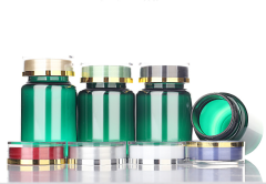 80ml green PET capsule bottle flip top high-end health care plastic medicine bottle pill tablet packaging