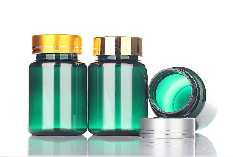 80ml green PET capsule bottle flip top high-end health care plastic medicine bottle pill tablet packaging