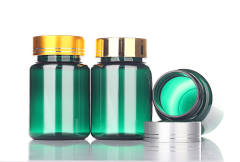 80ml green PET capsule bottle flip top high-end health care plastic medicine bottle pill tablet packaging