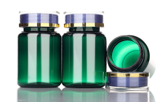 80ml green PET capsule bottle flip top high-end health care plastic medicine bottle pill tablet packaging