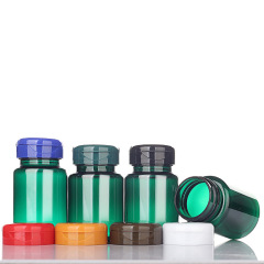 80ml green PET capsule bottle flip top high-end health care plastic medicine bottle pill tablet packaging