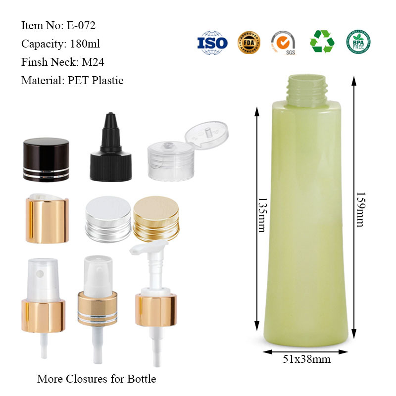 180ML rectangle-top oval-bottom flat bottle