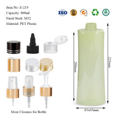 800ML rectangle-top oval-bottom flat bottle