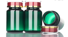 80ml green PET capsule bottle flip top high-end health care plastic medicine bottle pill tablet packaging