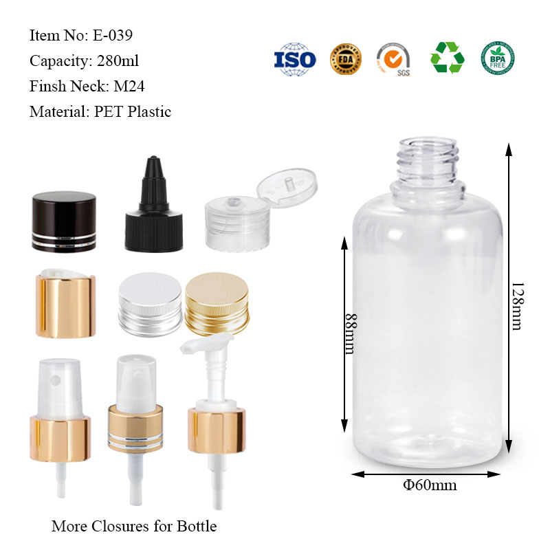 280ML ring-top round bottle