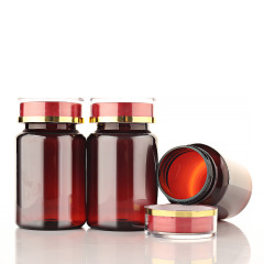 100ml brown medicine bottle plastic bottle PET capsule bottle flip top high-end health care product pills bottle