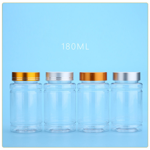 180cc transparent pet food and medicine packaging small plastic empty bottle sample bottle capsule pill packaging