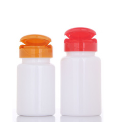 100cc white PET plastic bottle 120ml orange flip top pill capsule bottle tablet empty bottle