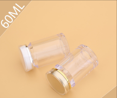 High-end health care product bottle 60ml acrylic wide-mouth capsule medicine bottle high transparent empty medicine bottle Cordyceps tablet candy bottle