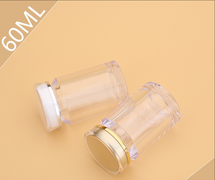 High-end health care product bottle 60ml acrylic wide-mouth capsule medicine bottle high transparent empty medicine bottle Cordyceps tablet candy bottle