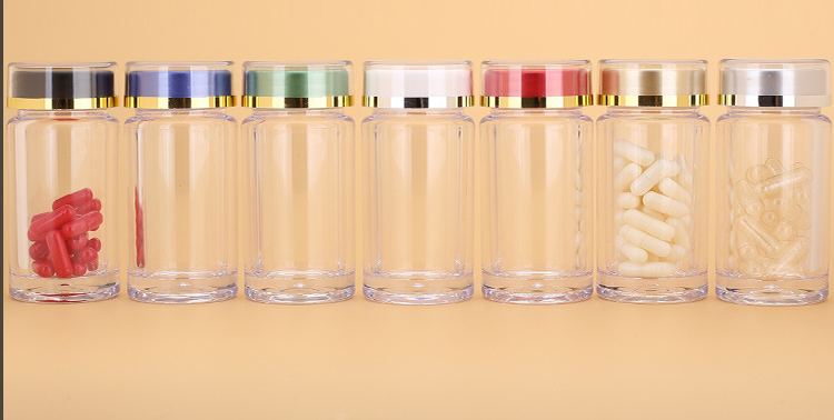 60ml high-end health care product bottle Cordyceps Panax notoginseng powder packaging bottle transparent capsule medicine empty bottle sample packaging