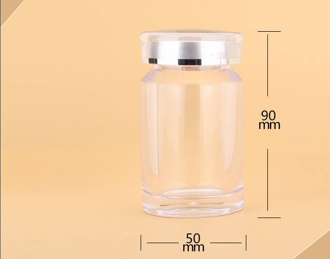 High-end health care product bottle 60ml acrylic wide-mouth capsule medicine bottle high transparent empty medicine bottle Cordyceps tablet candy bottle