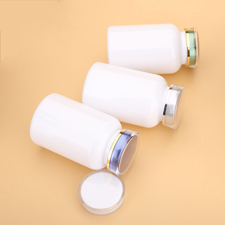 250ML white capsule bottle maca bottle health care product bottle medical medicine bottle empty bottle round bottle packaging bottle small bottle