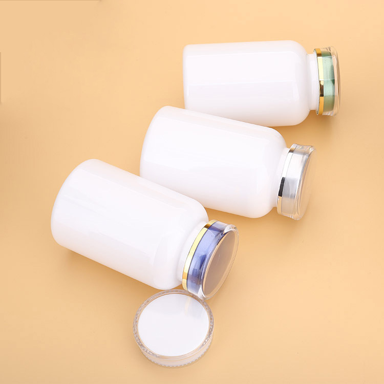 250ML white capsule bottle maca bottle health care product bottle medical medicine bottle empty bottle round bottle packaging bottle small bottle