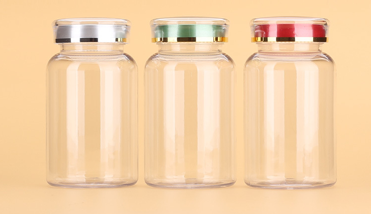225ML high-end health care product bottle transparent large-caliber PET plastic capsule bottle tablet candy packaging sample bottle