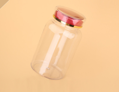225ML high-end health care product bottle transparent large-caliber PET plastic capsule bottle tablet candy packaging sample bottle